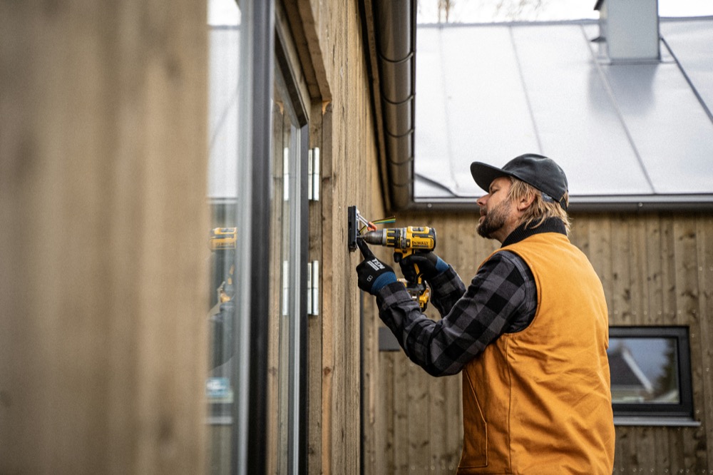 Contractor on phone